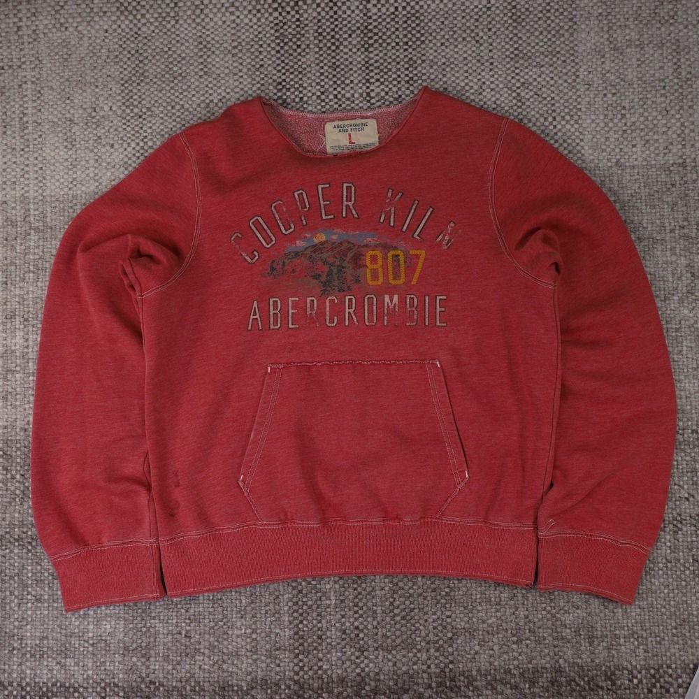 Abercrombie & Fitch Cooper Kiln 807 Graphic Sweatshirt Red Mens Large Vintage